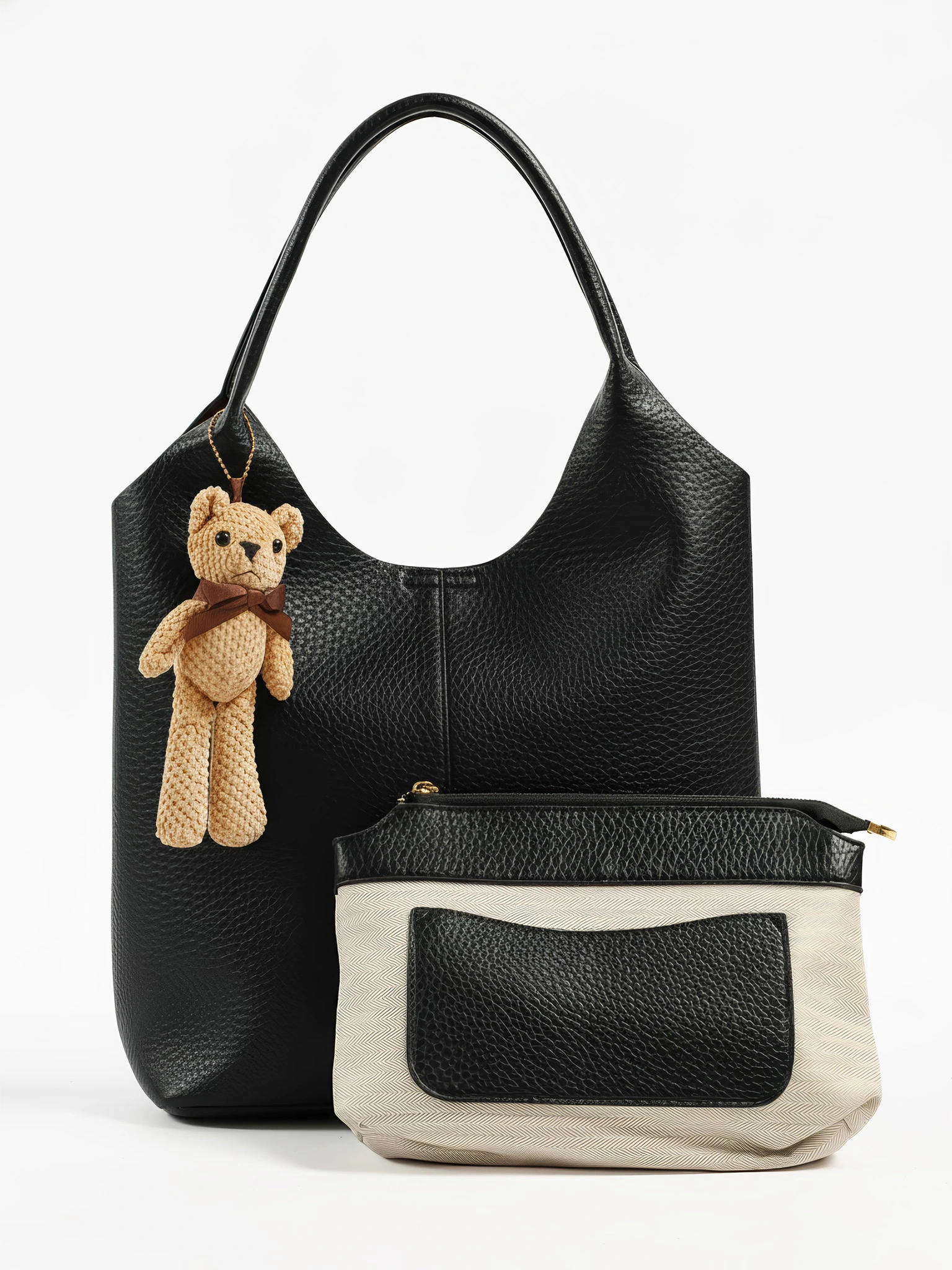 Сумка-шоппер с косметичкой и брелком в ассортименте